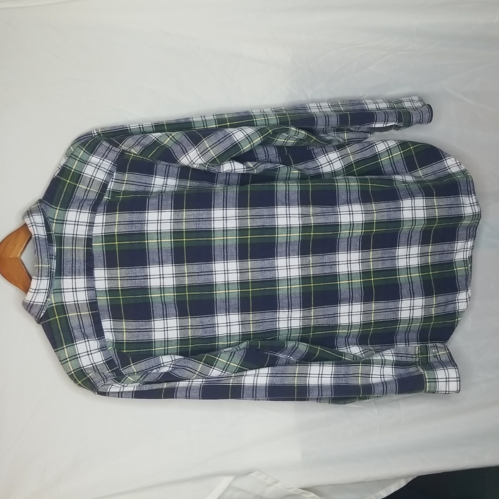 L.L.Bean 90s Button Down Plaid/Flannel Long Sleeve Shirt, Size Large - Picture 2 of 9